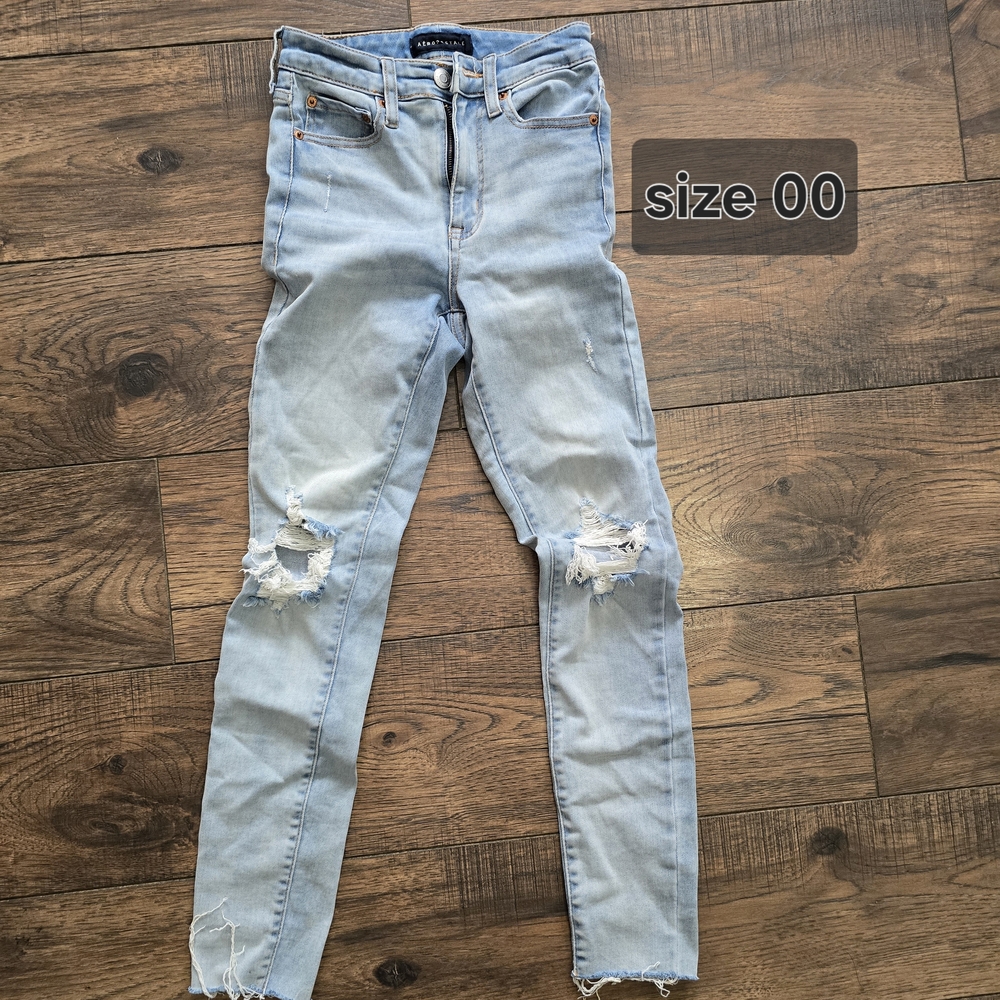 Aeropostle Light Blue Distressed Skinny Jeans